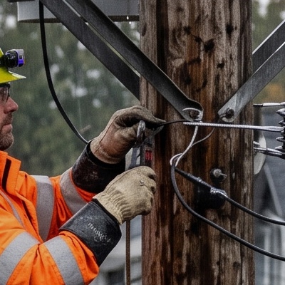 Lineman at work.